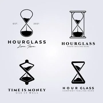 Bundle hourglass set logo vector illustration design Stock Illustration