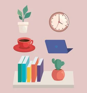 Bundle of icons for office Illustrazione stock