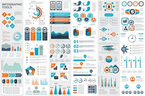 Bundle Infographic elements data visualization Illustrazione stock