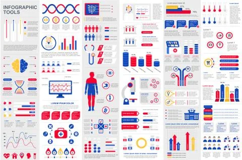 Bundle Infographic elements data visualization Illustrazione stock