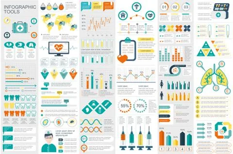 Bundle Infographic elements data visualization イラスト素材