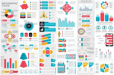 Bundle Infographic elements data visualization Illustrazione stock