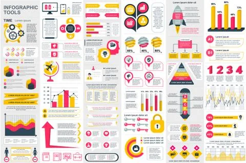 Bundle Infographic elements data visualization 스톡 일러스트