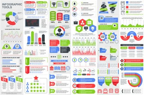 Bundle Infographic elements data visualization イラスト素材