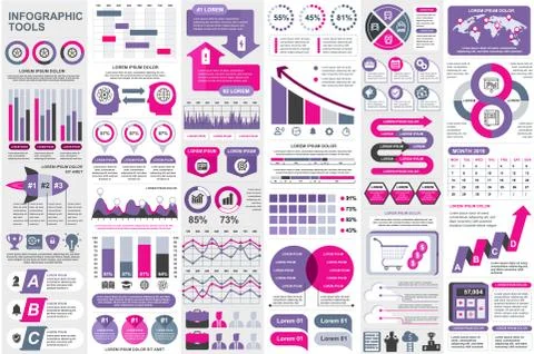 Bundle Infographic elements data visualization Illustrazione stock