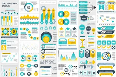 Bundle Infographic elements data visualization Illustrazione stock