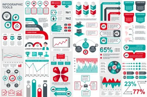 Bundle Infographic elements data visualization イラスト素材