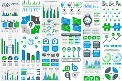 Bundle Infographic elements data visualization イラスト素材