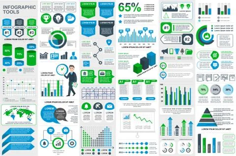 Bundle infographic elements data visualization Illustrazione stock