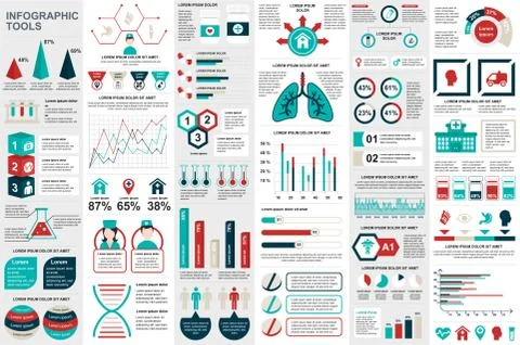 Bundle infographic elements data visualization Illustrazione stock