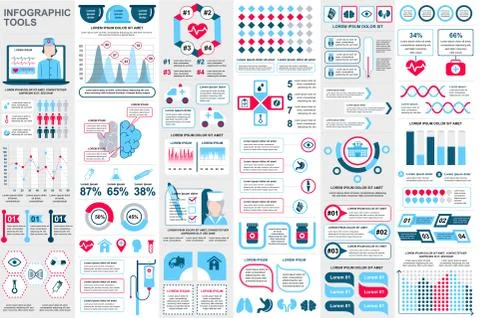 Bundle infographic elements data visualization Illustrazione stock