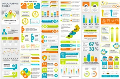 Bundle infographic elements data visualization 스톡 일러스트