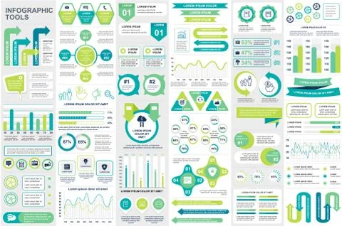 Bundle infographic elements data visualization 스톡 일러스트