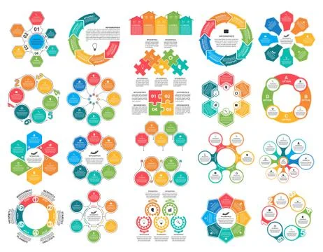 Bundle infographic elements in flat style for business presentations and 스톡 일러스트