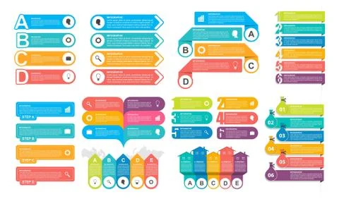 Bundle infographic elements in flat style for business presentations and 스톡 일러스트