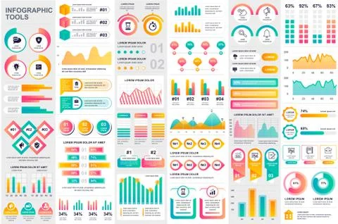 Bundle infographic elements template Stock Illustration