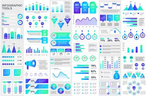 Bundle infographic elements template Stock Illustration