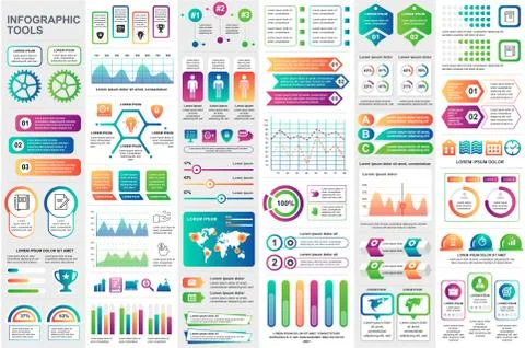 Bundle infographic elements template Stockillustratie