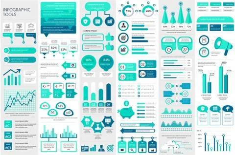 Bundle infographic elements template Stock Illustration