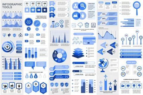 Bundle infographic elements template Stock Illustration