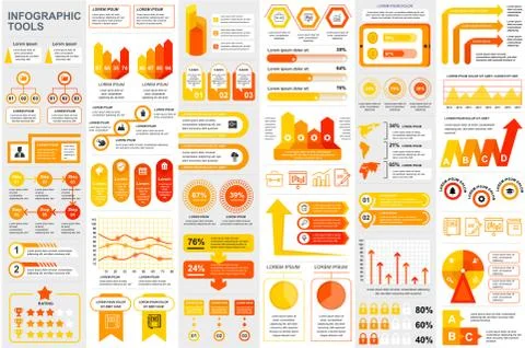 Bundle infographic elements template Stock Illustration
