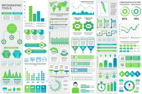 Bundle infographic elements template Stock Illustration