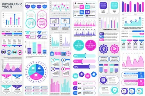 Bundle infographic elements template Stock Illustration