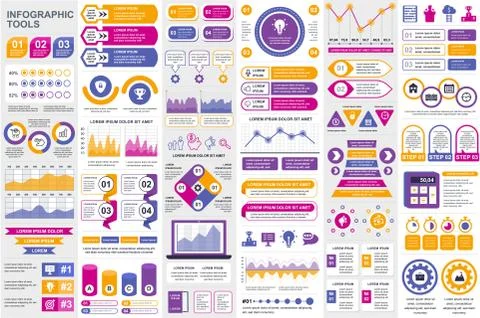 Bundle infographic elements template イラスト素材
