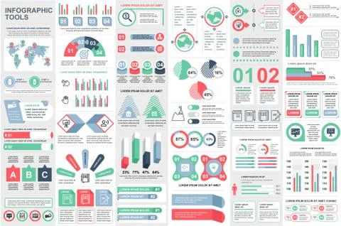 Bundle infographic elements vector template Stock Illustration