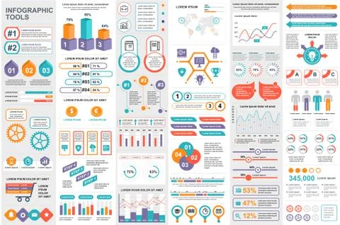 Bundle infographic elements vector template イラスト素材