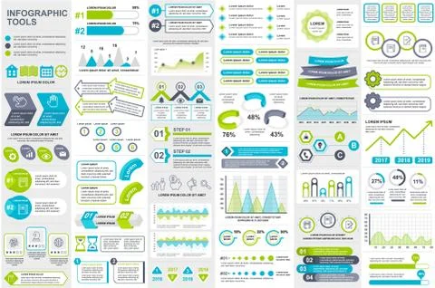Bundle infographic elements vector template Illustrazione stock