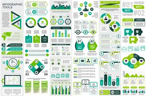 Bundle infographic elements vector template Stock Illustration