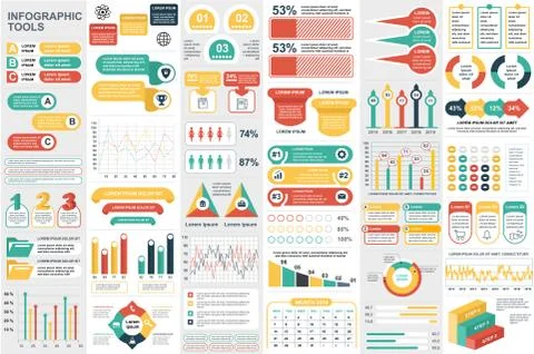 Bundle infographic elements vector template Illustrazione stock