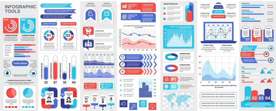 Bundle infographic UI, UX, KIT elements イラスト素材