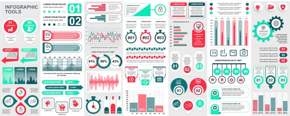 Bundle infographic UI, UX, KIT elements 스톡 일러스트