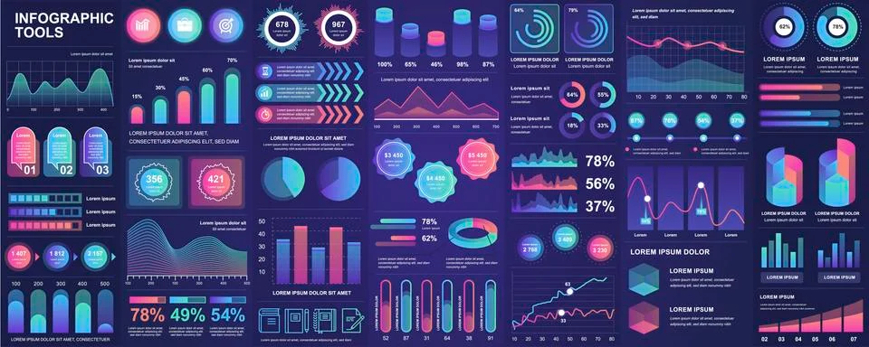 Bundle infographic UI, UX, KIT elements イラスト素材