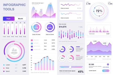 Bundle infographic UI, UX, KIT elements. 스톡 일러스트