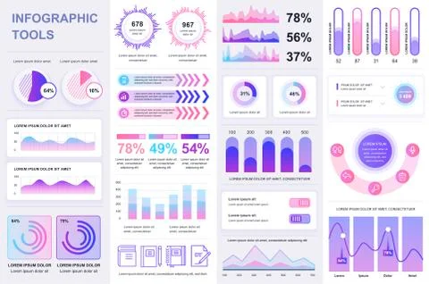 Bundle infographic UI, UX, KIT elements. Stock Illustration