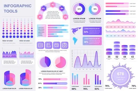 Bundle infographic UI, UX, KIT elements. 스톡 일러스트