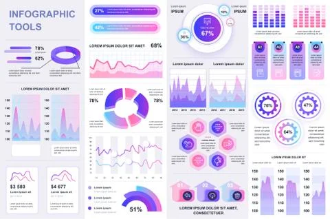 Bundle infographic UI, UX, KIT elements. Stock Illustration