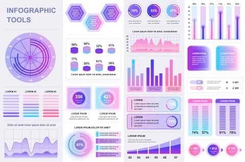 Bundle infographic UI, UX, KIT elements. Stock Illustration