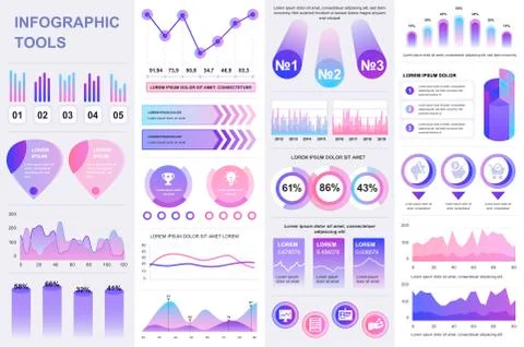 Bundle infographic UI, UX, KIT elements. Stock Illustration