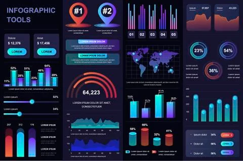 Bundle infographic UI, UX, KIT elements. イラスト素材