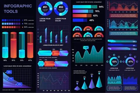 Bundle infographic UI, UX, KIT elements. Stock Illustration