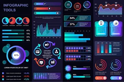 Bundle infographic UI, UX, KIT elements. 스톡 일러스트