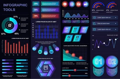 Bundle infographic UI, UX, KIT elements. Stock Illustration