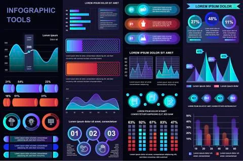 Bundle infographic UI, UX, KIT elements. イラスト素材