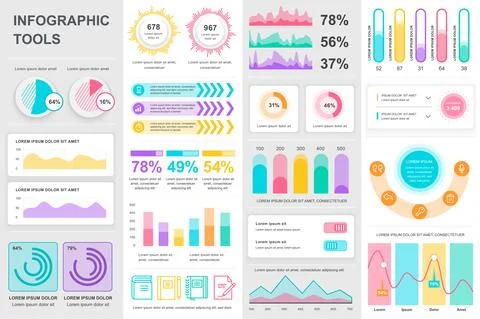 Bundle infographic UI, UX, KIT elements. Illustrazione stock