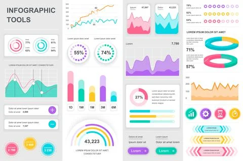 Bundle infographic UI, UX, KIT elements. 스톡 일러스트