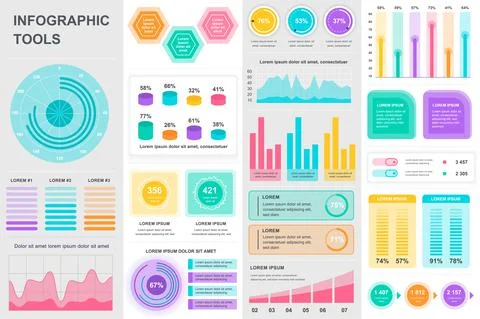 Bundle infographic UI, UX, KIT elements. Stock Illustration